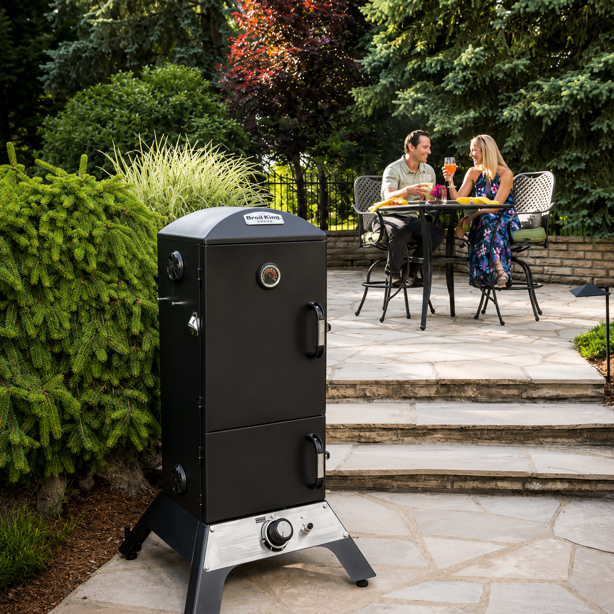 Smoke Vertical Propane Gas Smoker in Black