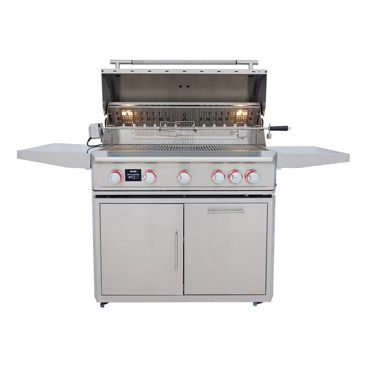Blaze LTE PRO 40-Inch 5-Burner Freestanding Grill w/Digital Temperature Screen & Rotisserie