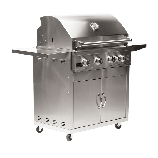 Broilmaster B-Series Deluxe 32-Inch Freestanding Stainless Steel Gas Grill with Rear Infrared Burner