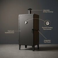 ForgeMaster Apex V600 Vertical Smoker — infographic
