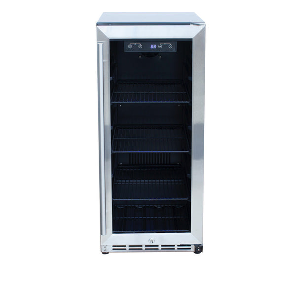 TrueFlame 15-Inch 3.2 Cu. Ft. Outdoor Fridge with Glass Door